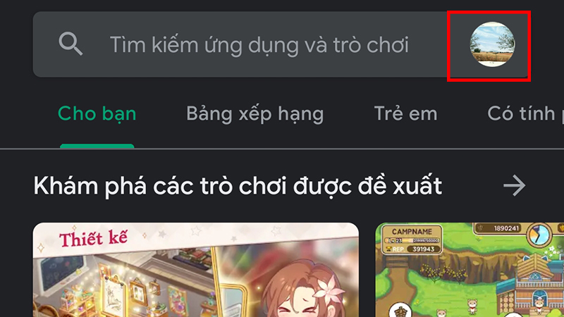 Giao diện Google Play